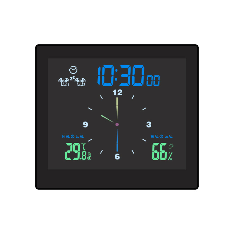Indoor Thermometer Hygrometer Household Children Student Desktop Bedside Clock Electronic Digital Clock Waterproof Bathroom Wall Clock