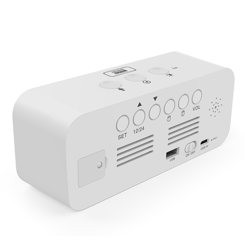New LED Rechargeable Recording Clock with Seven-Color Display, Three Recording Groups, Smart Student Desktop Voice-Controlled Electronic Alarm Clock