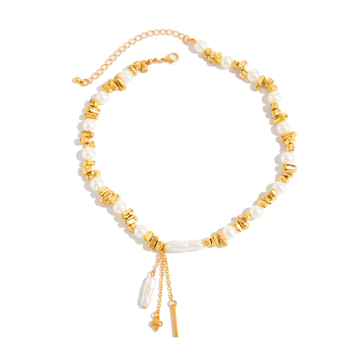Jewelry irregular pearl necklace five-pointed star irregular CCB copper-clad iron chain neck chain