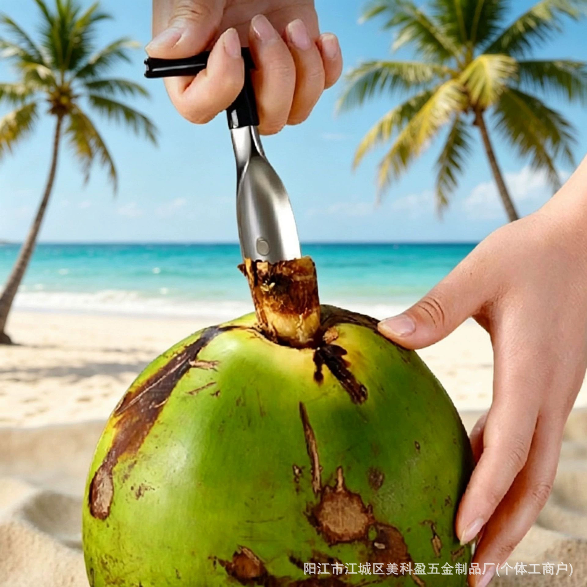 Stainless steel coconut opener coconut shovel coconut knife coconut punching tool coconut drill tool