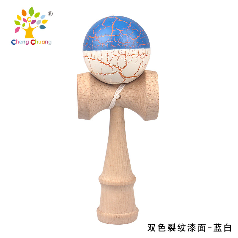 Ken Da Ma Wooden Skill Ball, Kendama Toy for Adults and Children Hand-Eye Coordination Sword Ball PU Paint