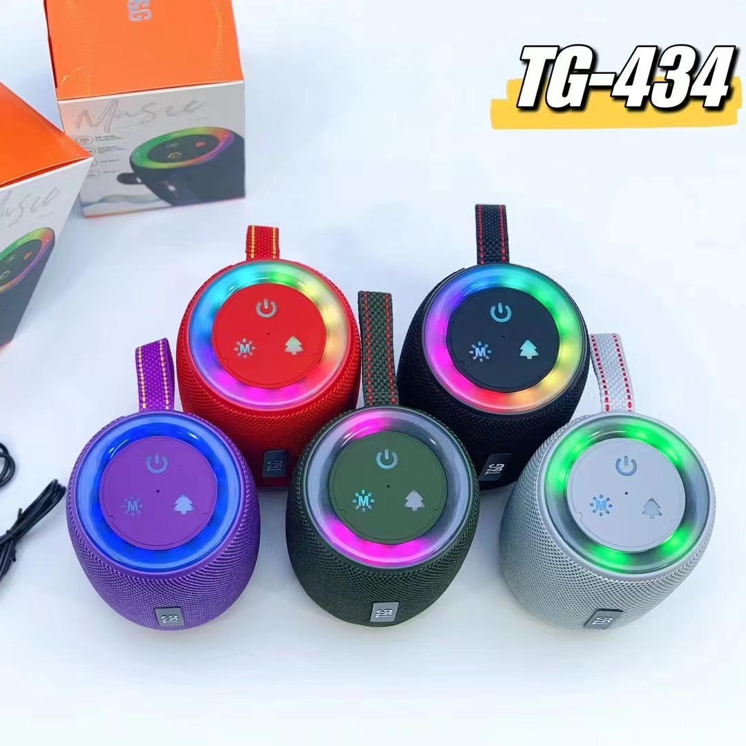 New TG434 Bluetooth speaker subwoofer outdoor wireless card EQ sound effect LED light effect Bluetooth audio