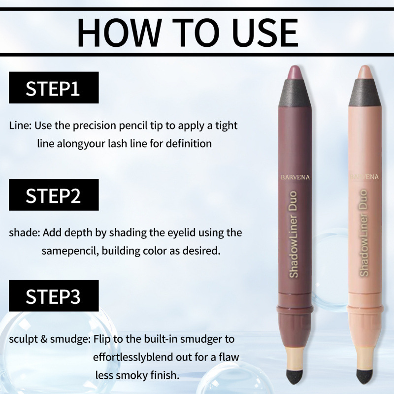 TK 2-in-1 Eyeliner Pen Create Eye Makeup Silky Smooth Eyeliner Natural Color