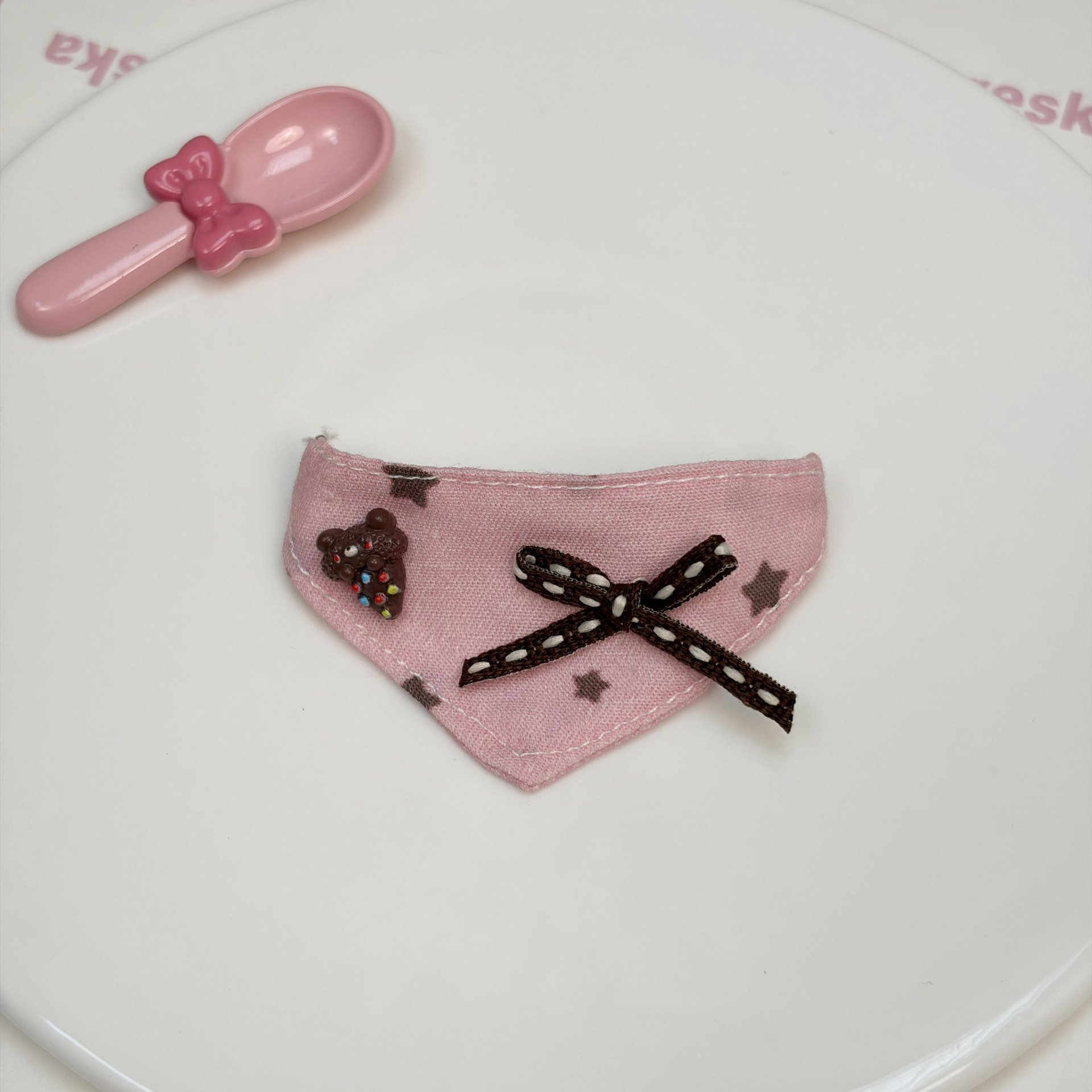 13cm self-mocking bear bib 10cm doll bib nagano cotton doll triangle scarf bib
