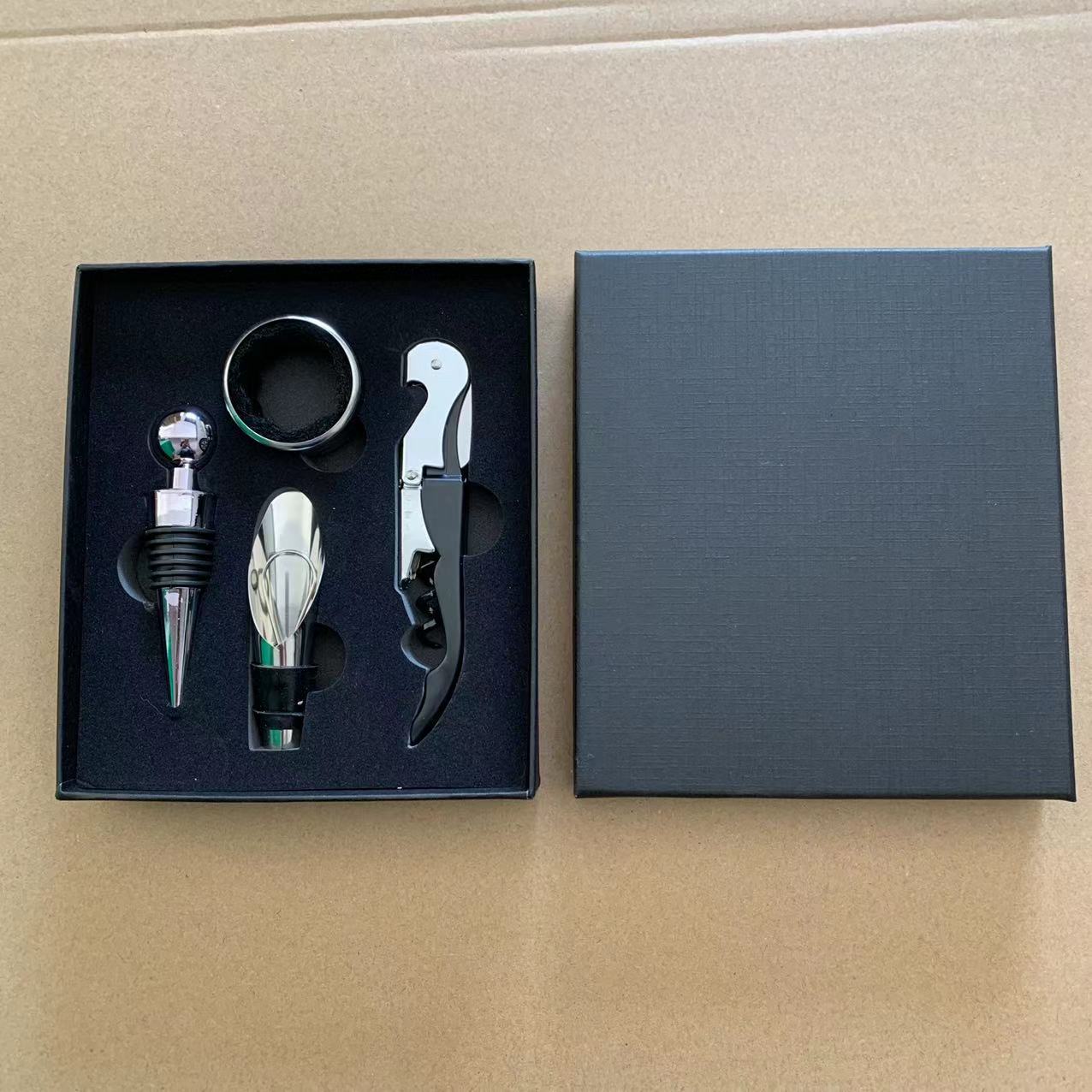 Red Wine Tool Wine Gift Box Set Four-Piece Set Paper Box Set Red Wine Gift Box