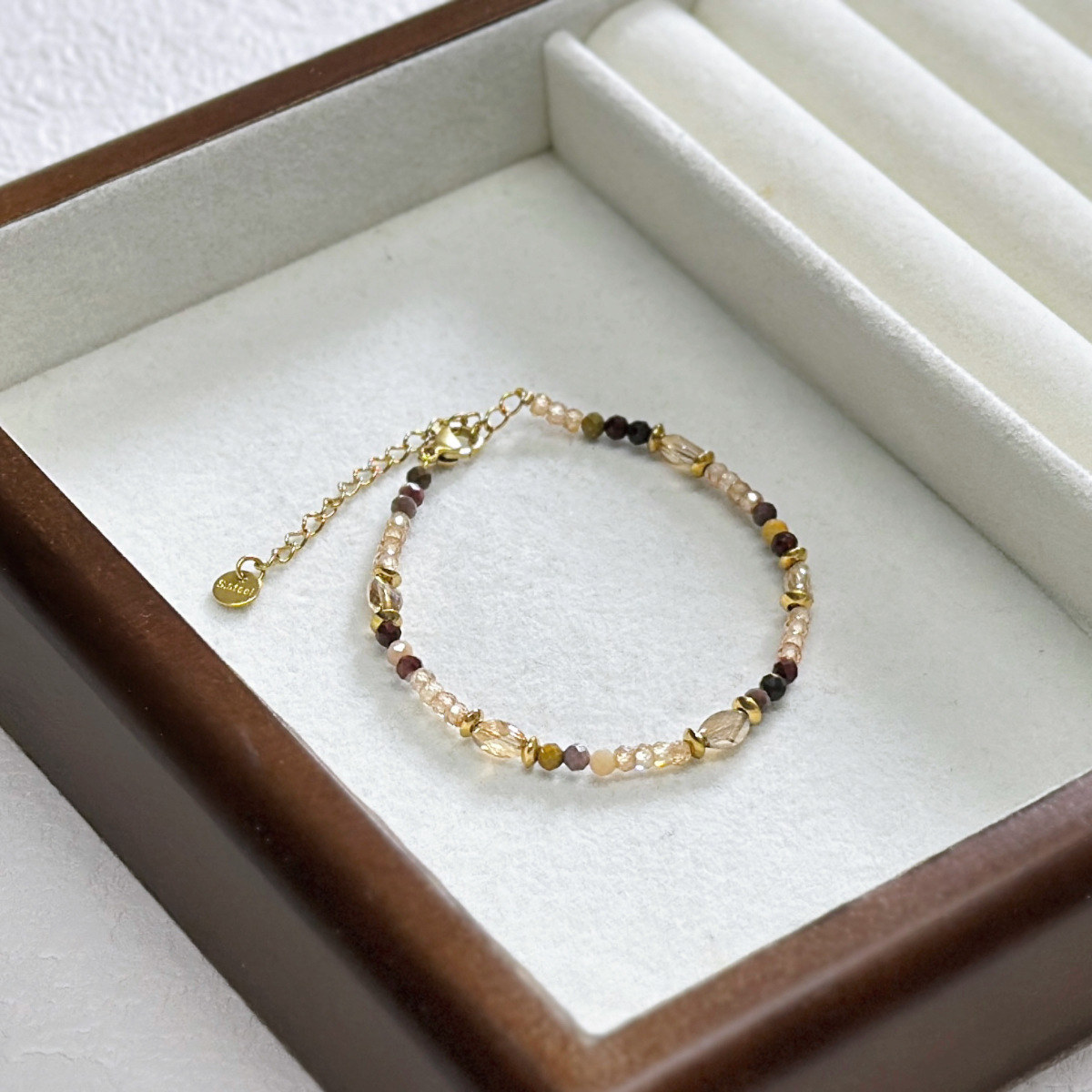 New Chinese Style Natural Stone Freshwater Pearl Crystal Titanium Steel Bracelet Handmade Beaded Agate Dopamine Bracelet