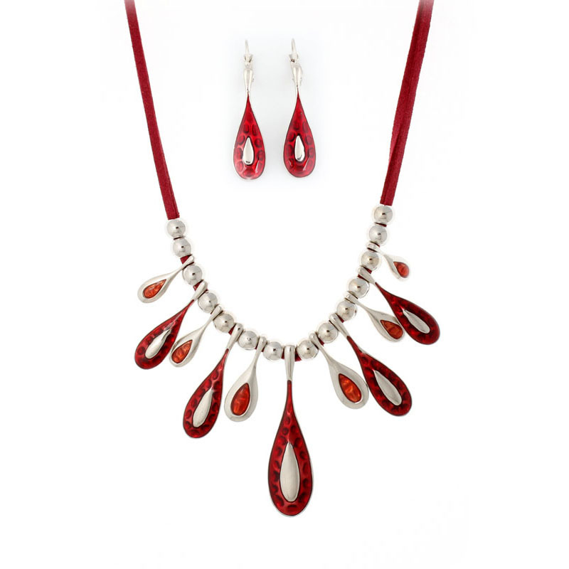 A550 Accessories Handmade Enamel Color Accessories Mixed Batch Oil Drop Drop Necklace Earring Set