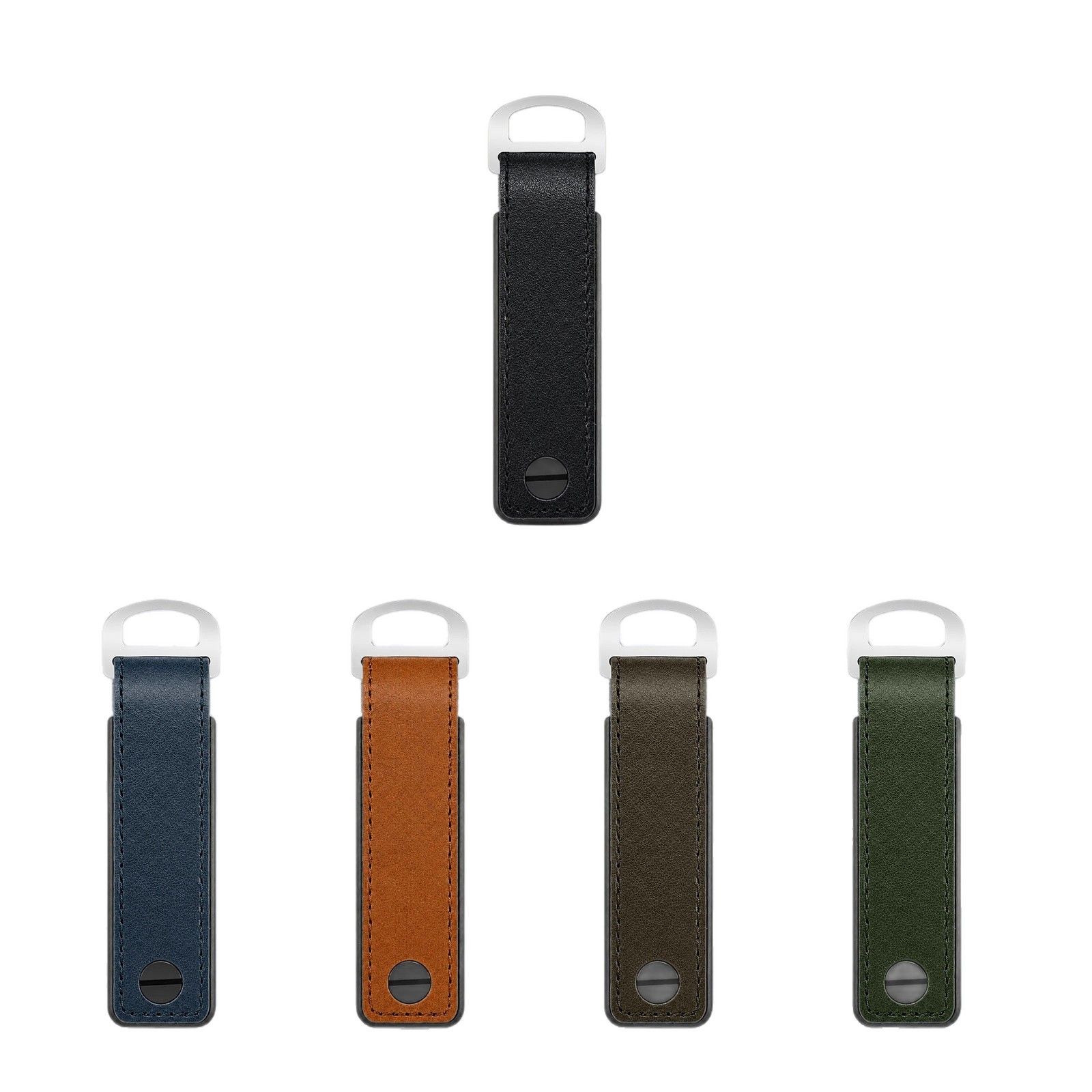 Aluminum Alloy Plus Genuine Leather Keychain Men's Women's Key Hanger Simple Key Organizer