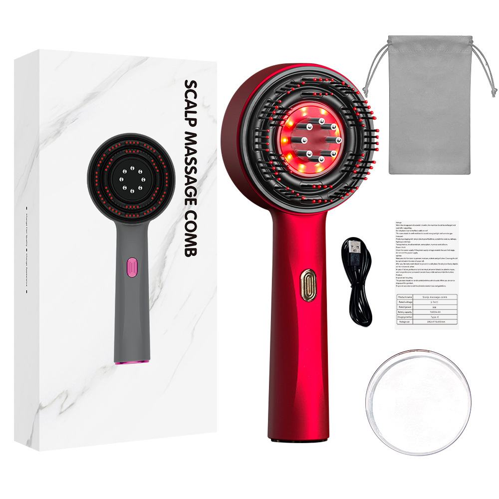 New electric massage comb for home use, scalp liquid guide comb, red light anti-hair loss hair care comb, multifunctional massage comb