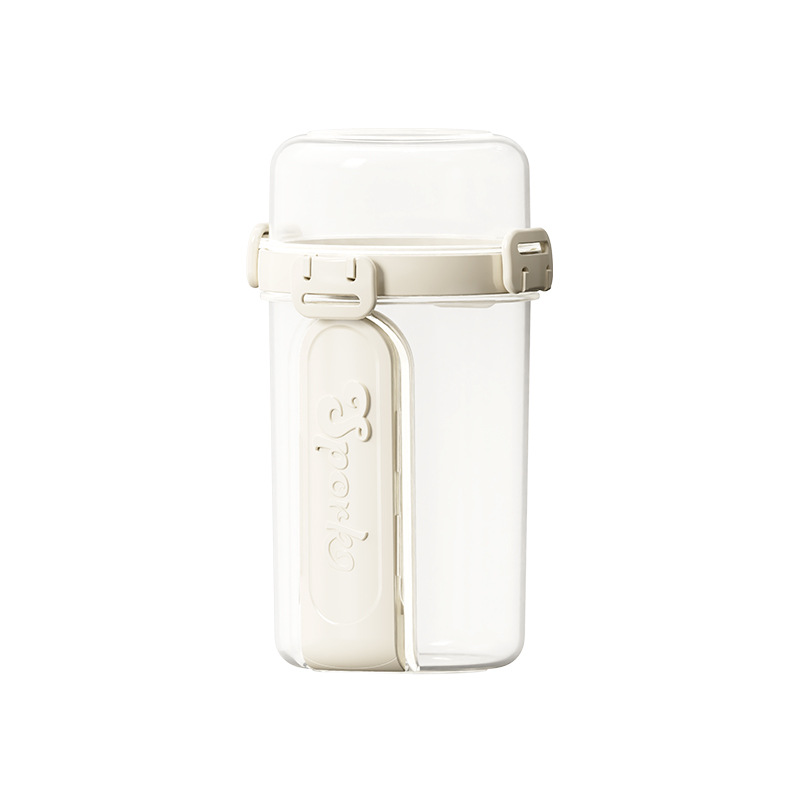 Double-layer salad cup with fork spoon fresh-keeping sealed household fruit vegetable yogurt cup double-layer sealed