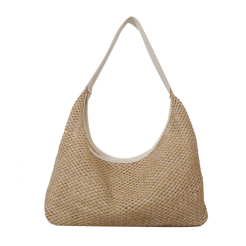 Straw woven large capacity casual bag 2026 summer woven single shoulder underarm bag tote bag
