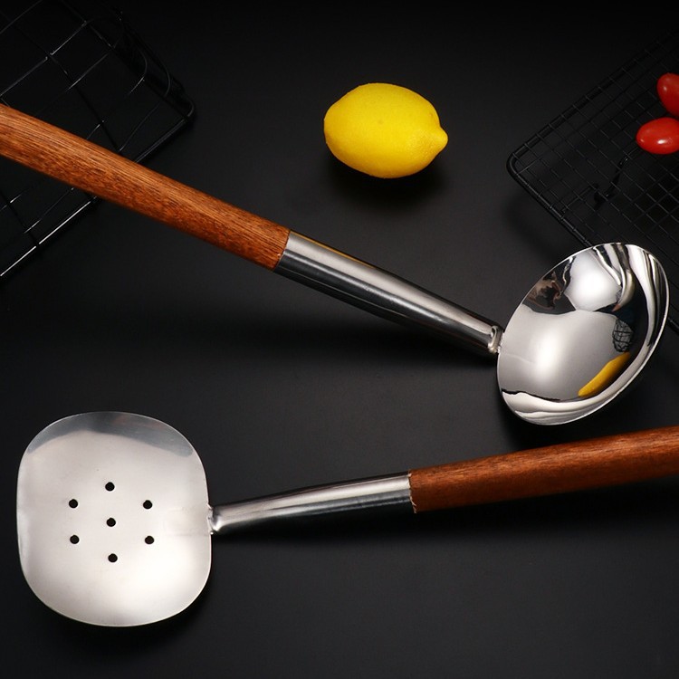 Extra-long hand shovel exported to Russia, extra-large hand shovel, wooden handle shovel, chef's spoon, long-handled strainer series