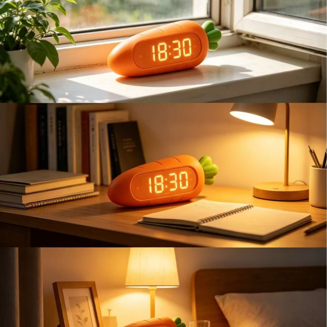 Student Dual-Purpose Time Management Alarm Clock Kitchen Timer Children Self-Discipline Desktop Reminder Big White Timer