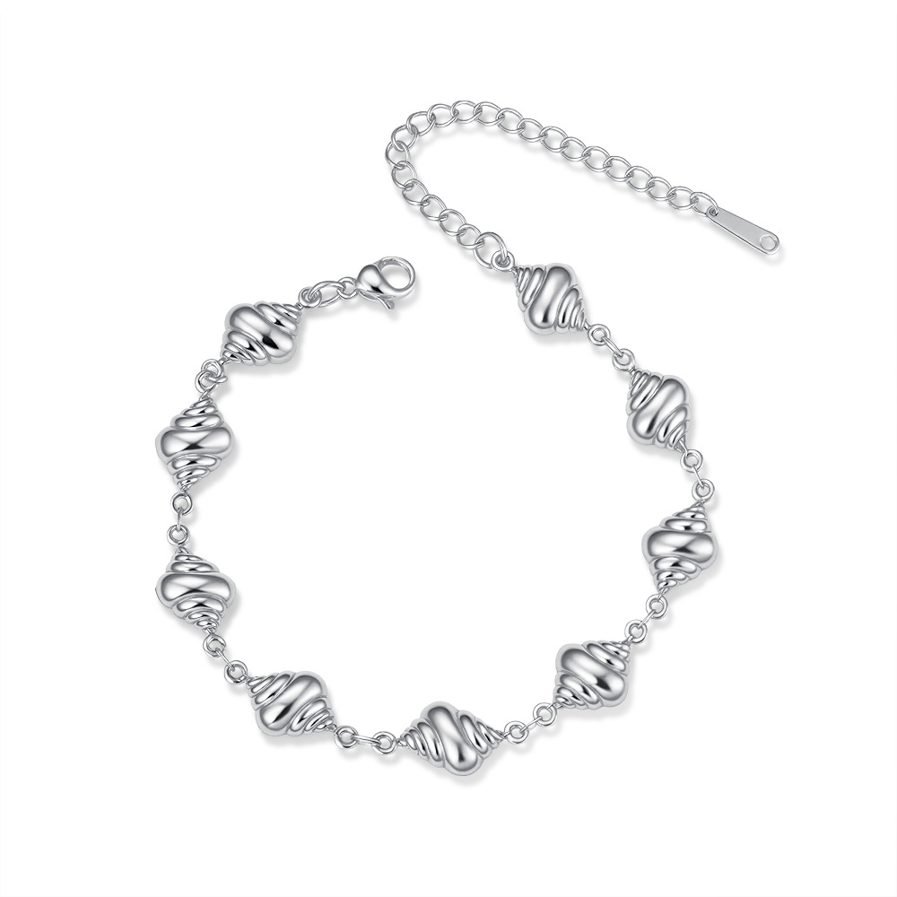 Stainless steel hollow bracelet for women, cross chain, 18K handmade chain