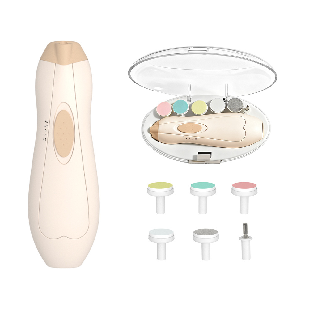 New Upgraded Six-in-One Multi-Head Type C Charging Low Noise Infant Electric Nail File
