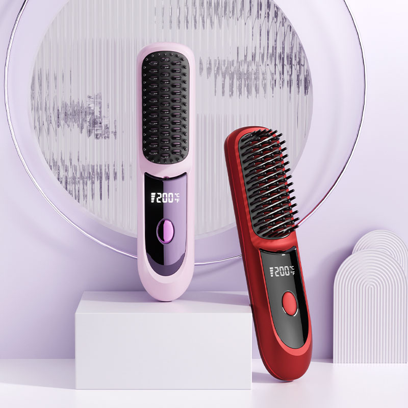 Wireless straightening comb negative ion straightener straightening and curling clip portable non-damaging straightening clip