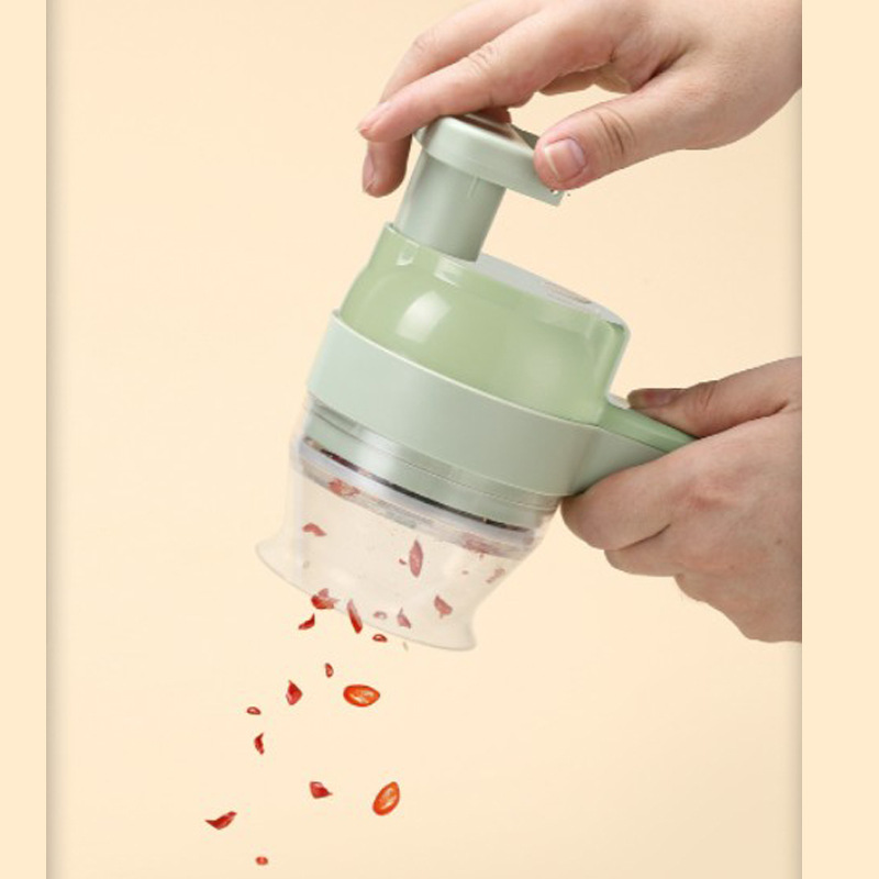 Multifunctional Vegetable Cutter, Wireless Electric Garlic Chopper, Ingredient Baby Food Processor, Scallion Cutter Handheld Gatling Food Processor