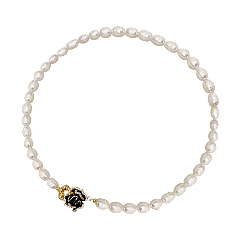 7-8mm natural freshwater pearl necklace for women, camellia niche collarbone chain, pendant, drop, neck chain