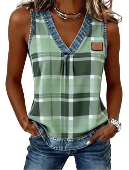 2026 New Women's V-Neck Sleeveless Colorful Print Women's Vest