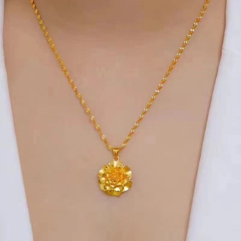 Peony flower pendant ethnic style gift for women