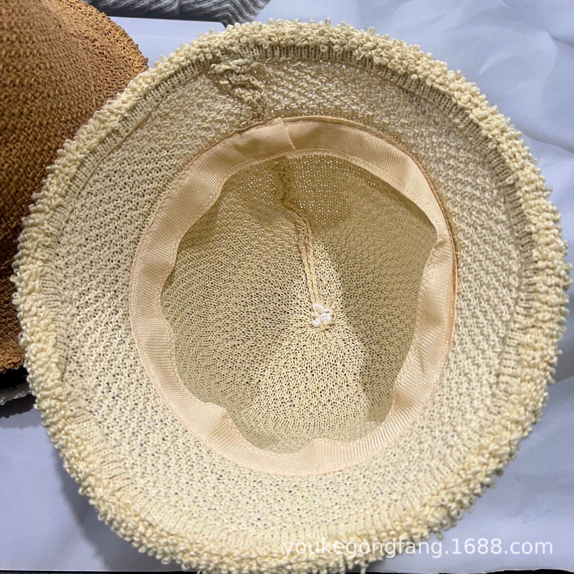 Women's Beach Hat Summer Thin Knit Sun Protection Fisherman Hat Sun Hat Women's Beach Hat