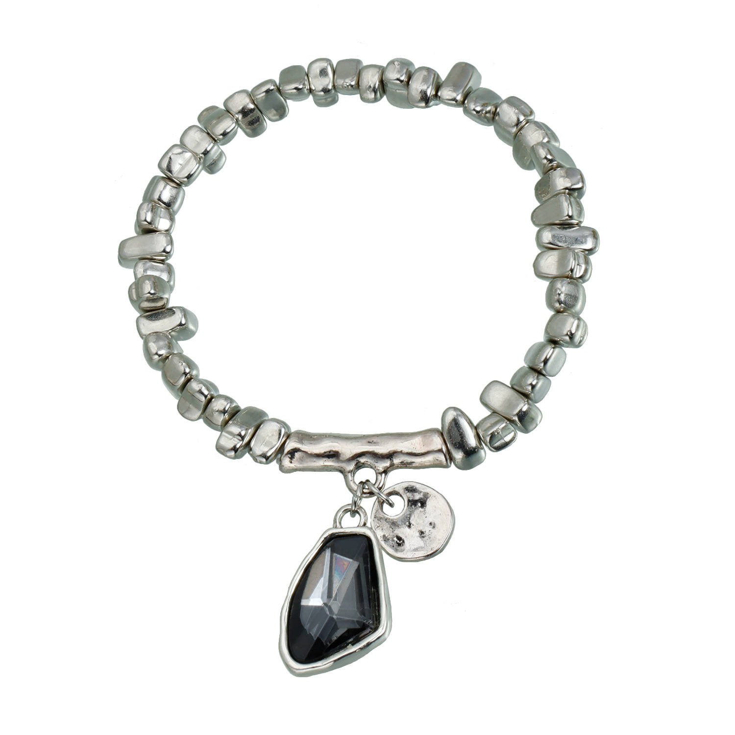 Accessories Elegant Faceted Metallic Shiny Pendant Necklace for Women Necklace Set