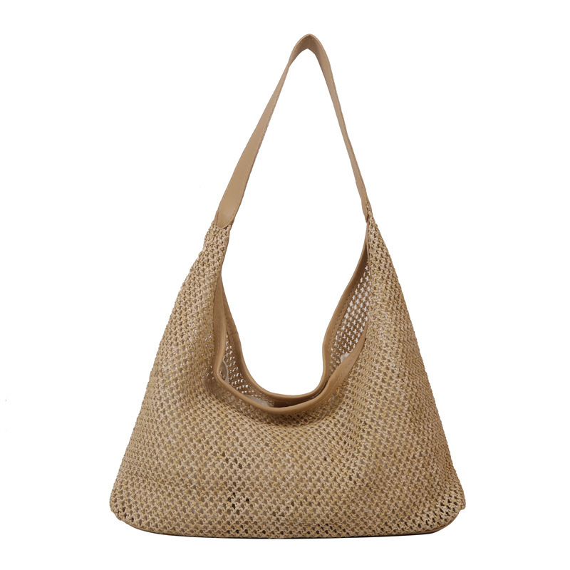 Straw woven large capacity casual bag 2026 summer woven single shoulder underarm bag tote bag