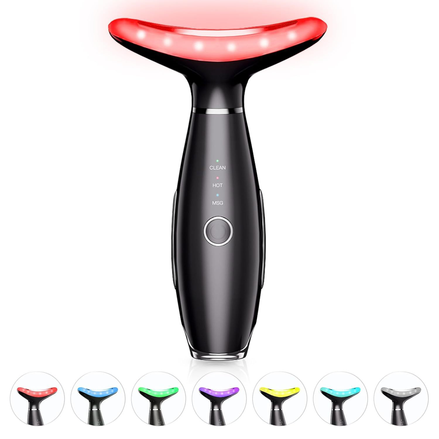 New Neck Beauty Device Vibration Massage Neck Line Device Small Iron Lifting Neck Facial Color Light导入 Beauty Device