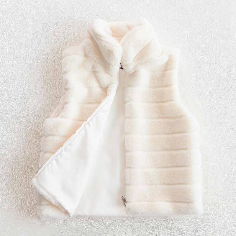 Autumn and Winter New Vest Faux Fur Vest Lady Stand Collar Faux Fur Coat Lady Vest Coat