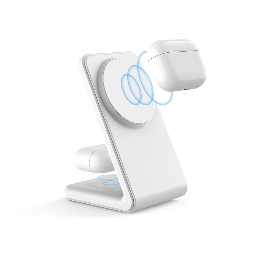 2-in-1 Magnetic Wireless Charger Foldable Stand for Apple Magnetic Phone 15W Fast Wireless Charging