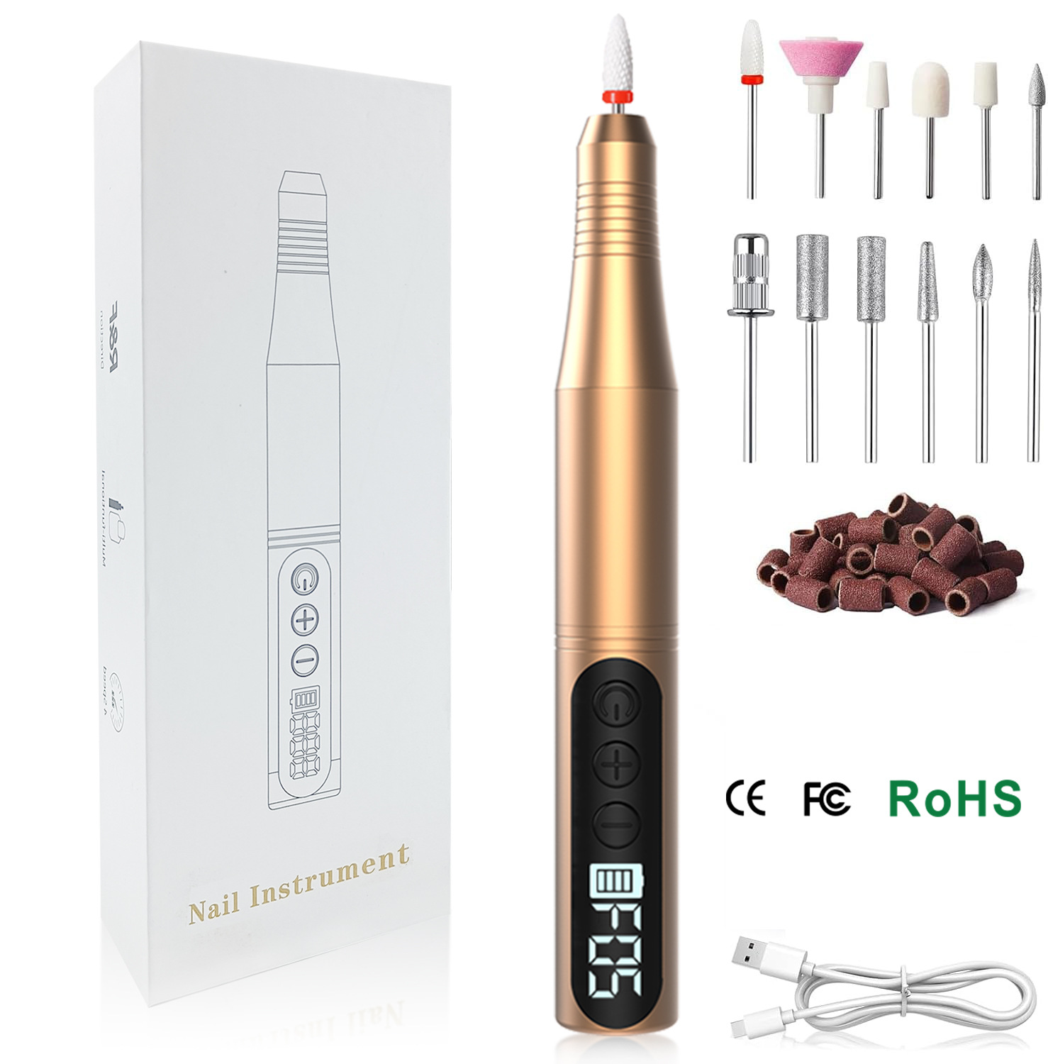 Electric Nail Drill for Manicure and Pedicure, Small Electric Polishing and Nail File Tool for Professional Use