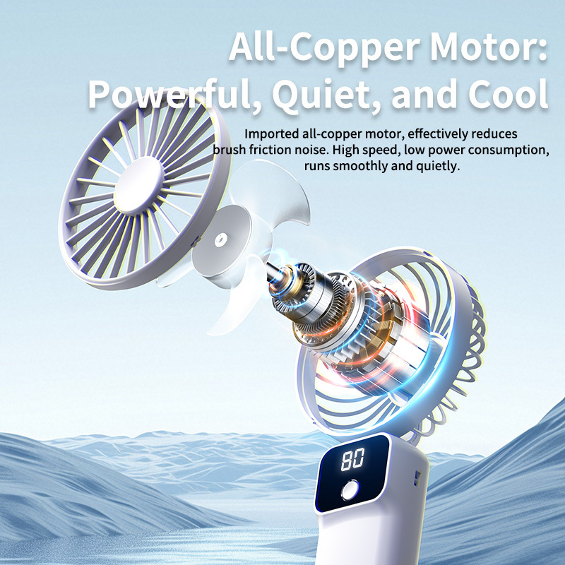 2026 Cross-border Amazon Handheld Small Fan Portable USB Cha