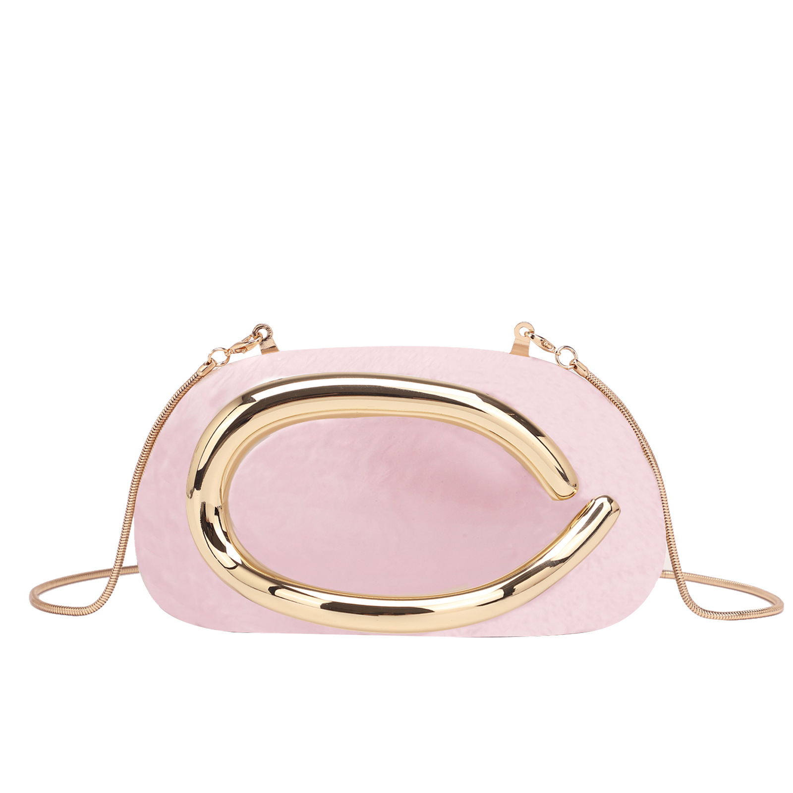 2025 New Round Box Clutch Evening Bag Mini Small Bag Hardware Metal Handle Chain Crossbody Shoulder Bag
