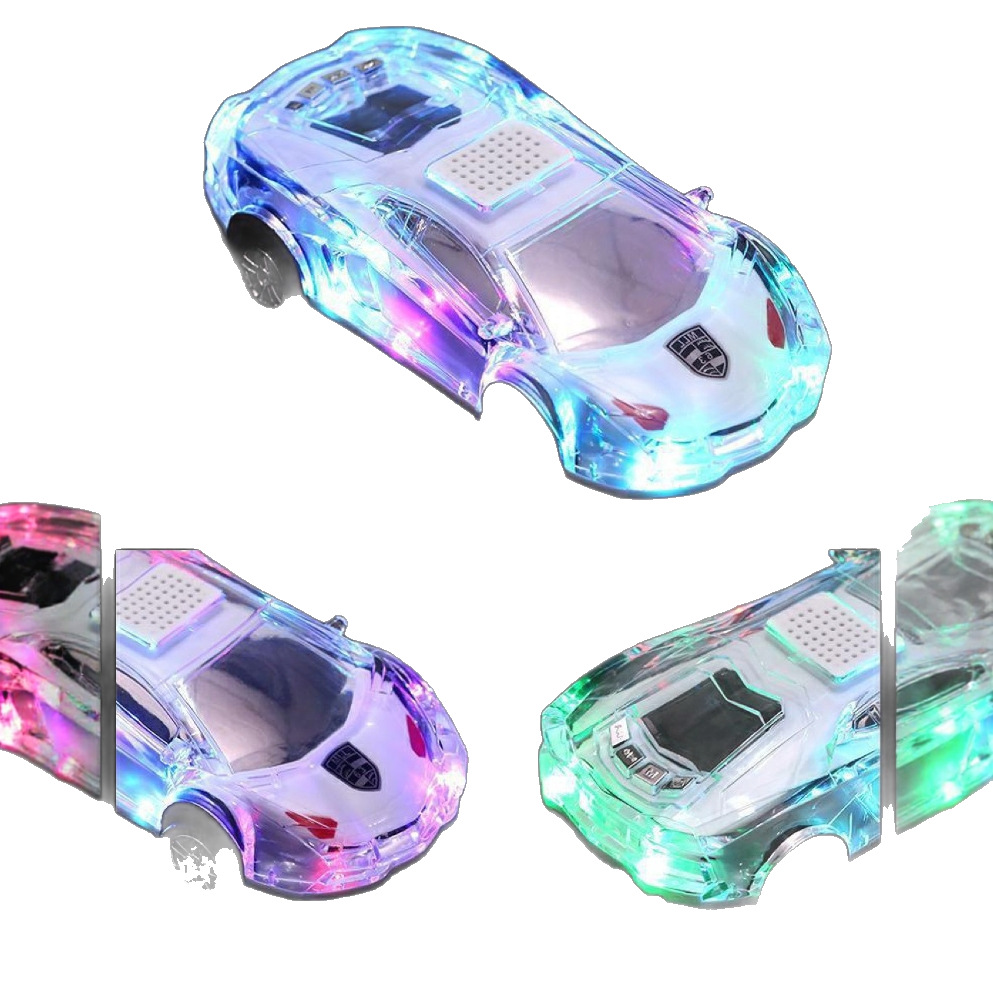 Colorful Crystal Car Model Bluetooth Speaker, Subwoofer, Car TF Card Audio, Lamborghini Phone Computer Player