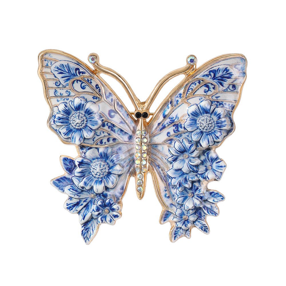 Vintage Winter Colorful Butterfly Brooch Women's Accessory Pin