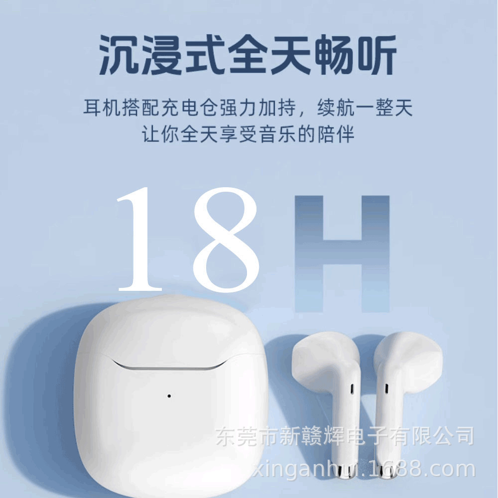 Dual Ear Wireless TWS Stereo Bluetooth Earphones Semi-In-Ear Comfortable for Long Wear Compatible with Apple Huawei Semi-In-Ear
