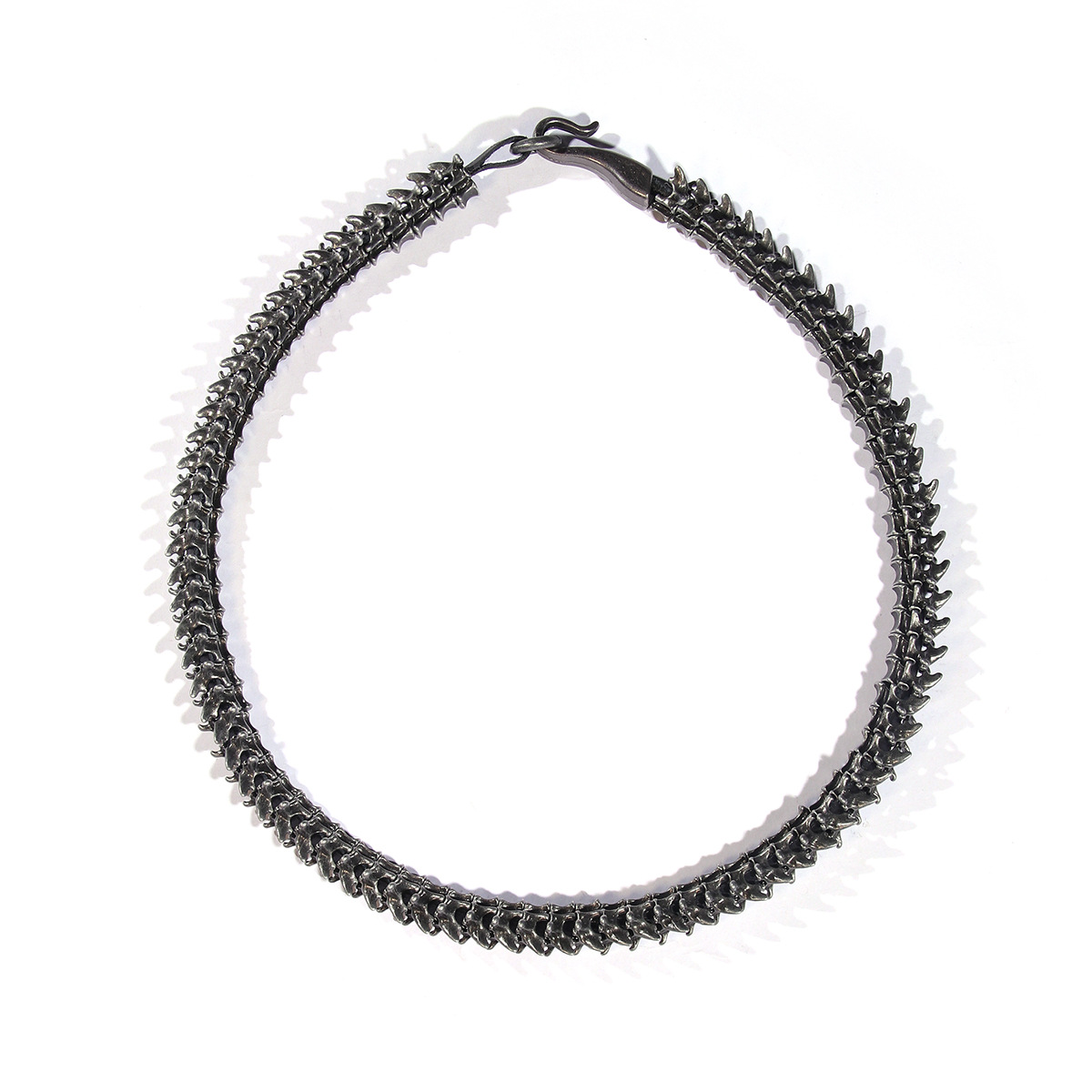 Punk Hip-hop Dragon Spine Bracelet Leather Choker Alloy Bracelet Necklace