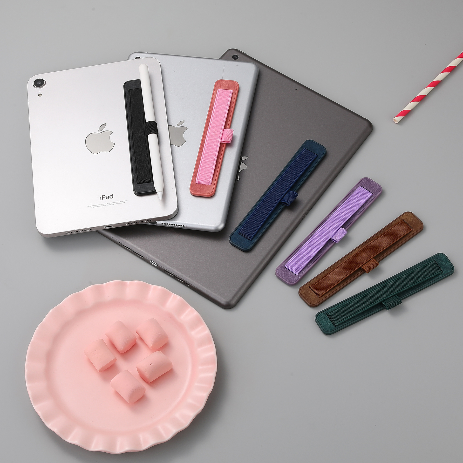 Phone stand desktop elastic rope ring holder wrist strap multi-functional stretch portable adhesive back sticker tablet stand