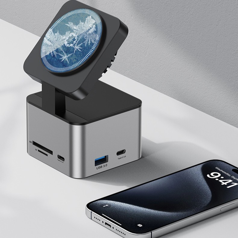 New USB Expansion Dock Gigabit Multi-Function Expansion Dock 10-in-1 HUB Hub 15W Magnetic Wireless Charger