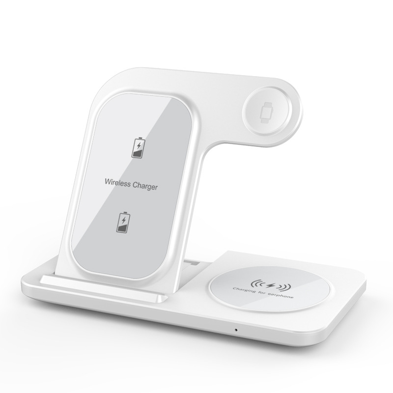 New wireless charging three-in-one fast charging desktop vertical stand compatible with Apple phone charger magnetic