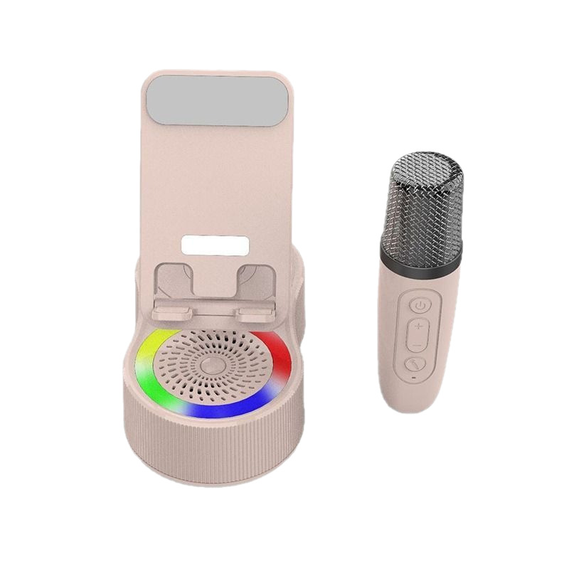 Portable Bluetooth audio multifunctional five-in-one K-song power bank RGB light phone holder small speaker wireless