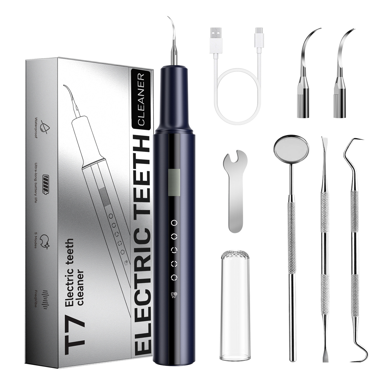 Yue'er Wanwan ultrasonic tooth cleaner, electric tooth cleaner, removes tartar, oral cleaning