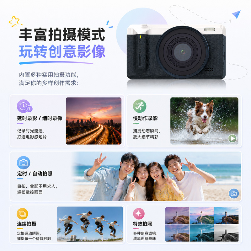 4K CCD Camera 64MP Ultra High Definition Mirrorless Photography Student Camera 16x Digital Camera Custom
