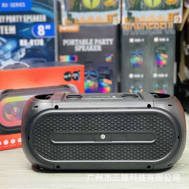 ZQS4247 Dual 4-inch Wireless Microphone Mini Bluetooth Heavy Bass High Pitch Portable Small Speaker