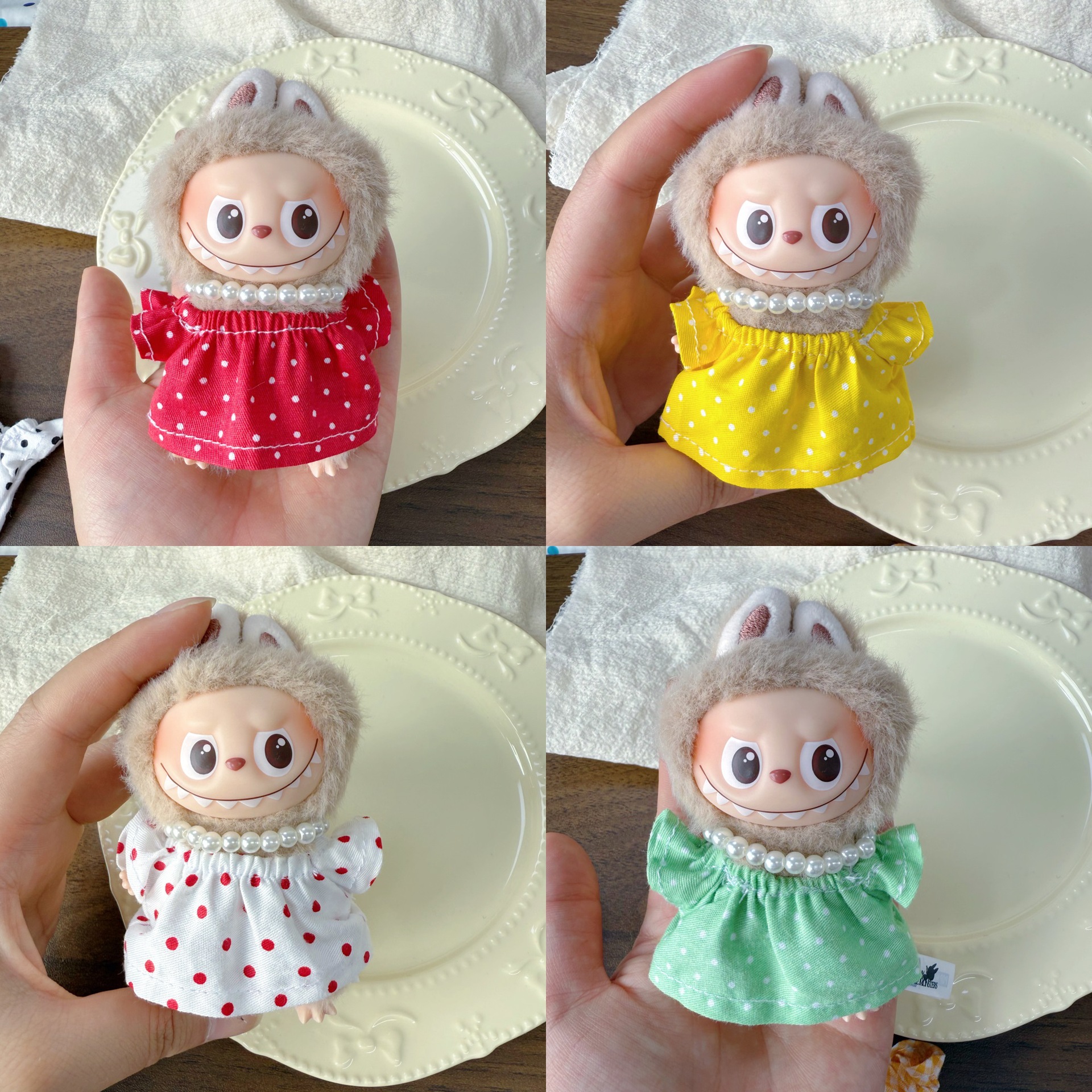Fourth generation mini mini Labubu doll clothes 10cm dress-up clothes small skirt 4.0 LABUBU replacement