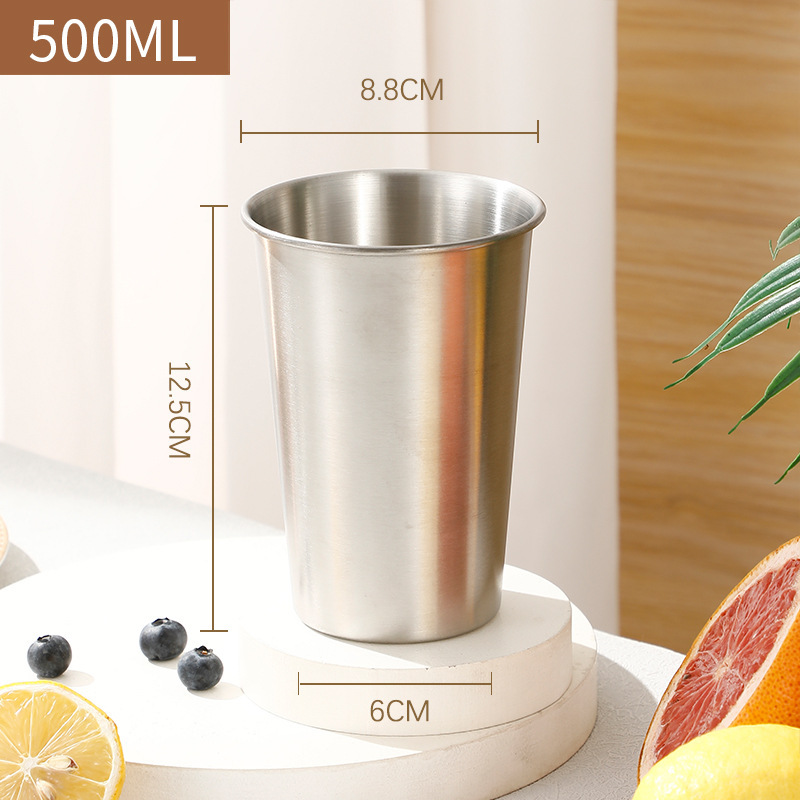 304 stainless steel beer mug logo water cup custom mouthwash cup single layer milk tea coffee cup camping outdoor cup