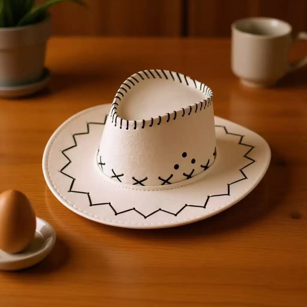 Western Cowboy Hat, Dick Cowboy Hat, Suede Cowboy Hat, Beach Flocking Travel Hat, Decoration