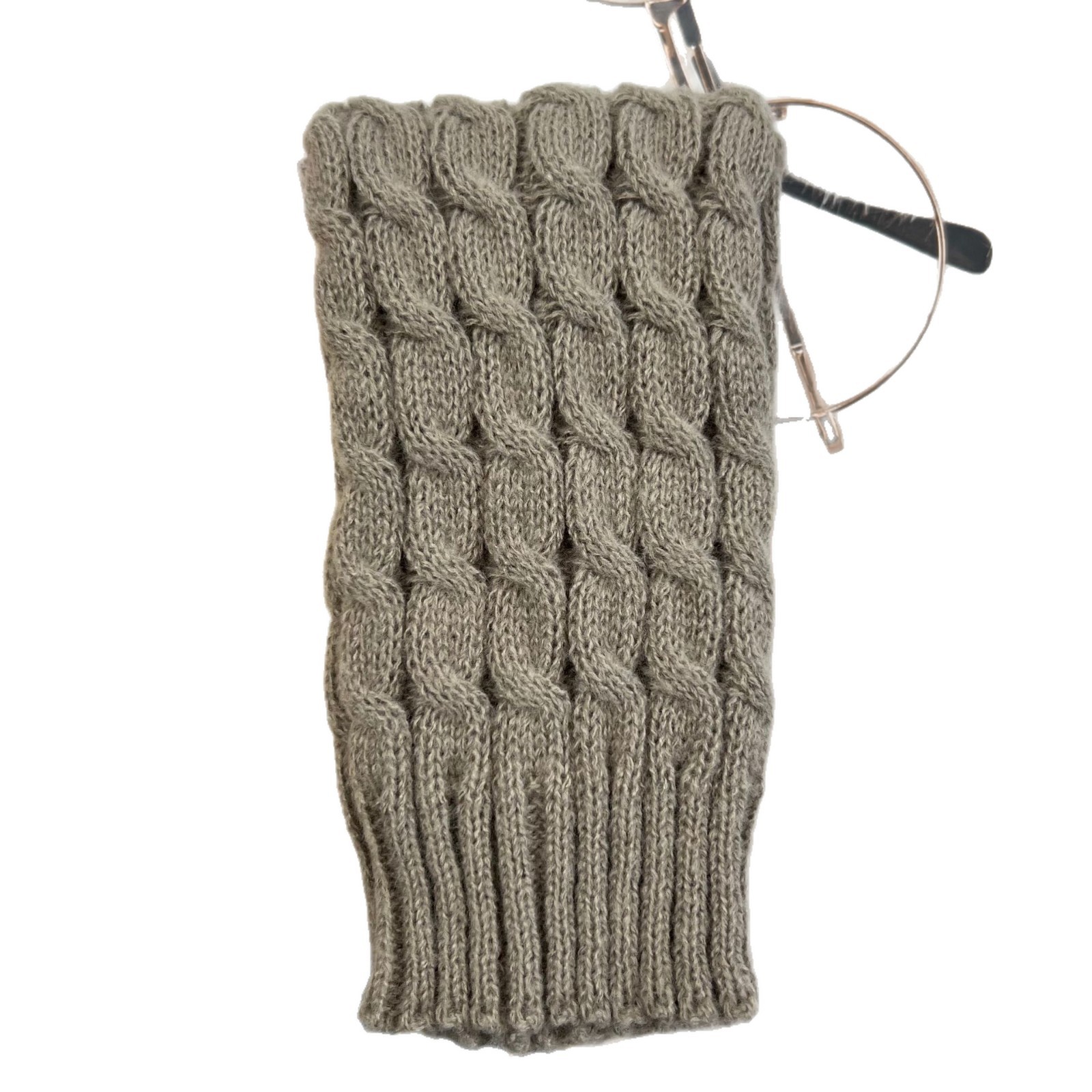 Cable Knit Sock Cuff Women Autumn Winter Solid Color Knit Leg Warmers Coffee Color Yarn Stacked Socks Y2K Leg Warmers