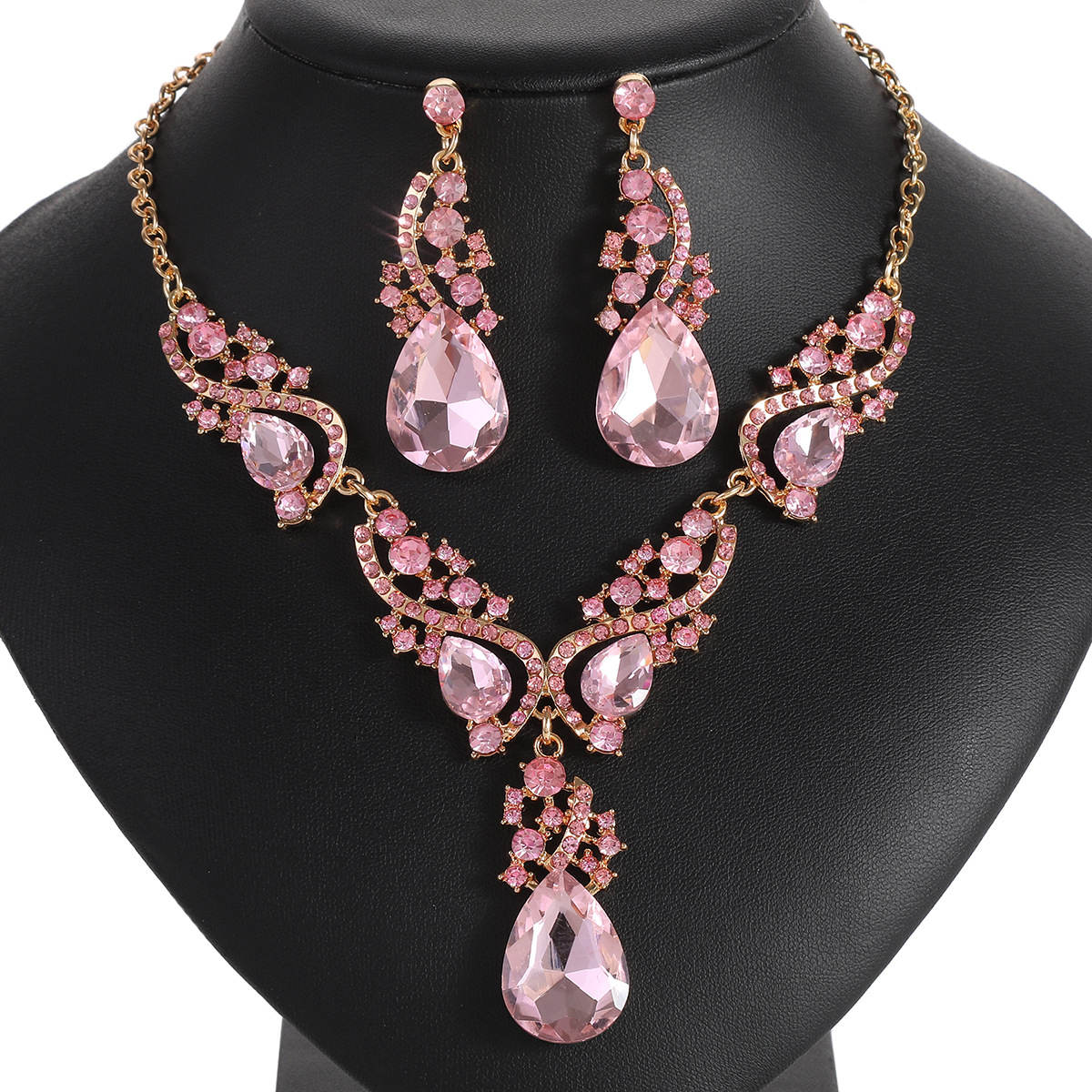 New Exaggerated Necklace Earring Set Cross-Border Exclusive Alloy Electroplated Jewelry Accessories Dress