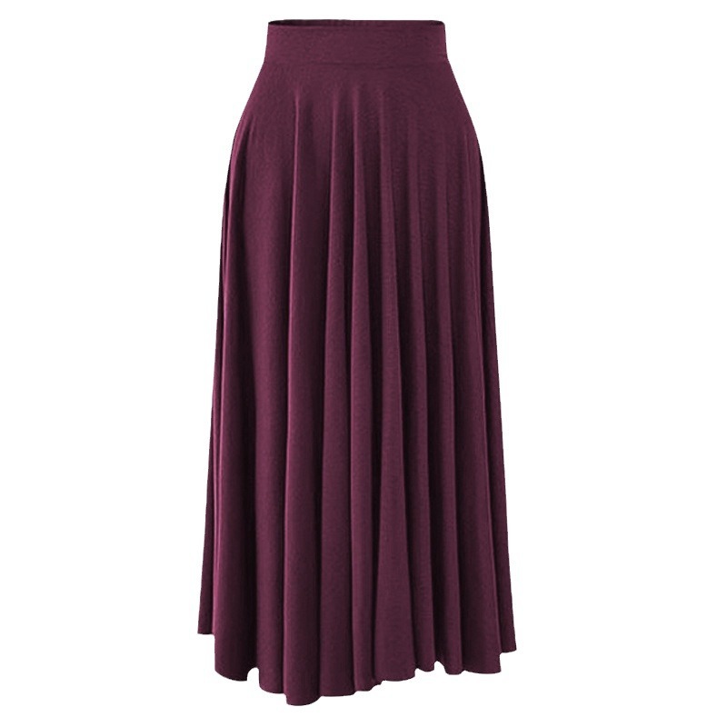 Summer new modal loose plus size skirt 200 jin fat mm mid-length large swing skirt high waist pleated umbrella skirt
